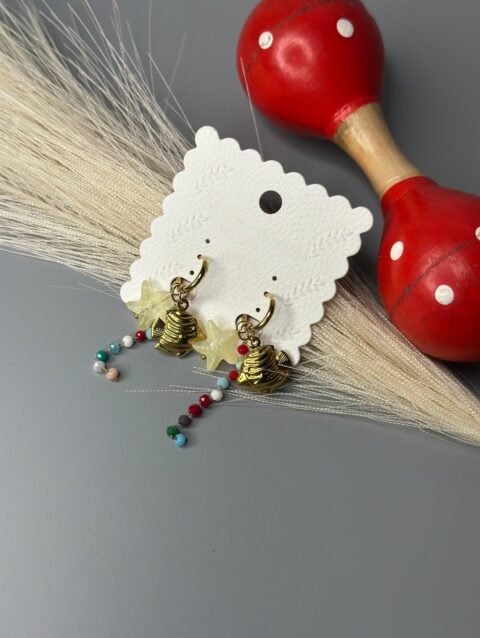 Ocean Charm Beaded Drop Earrings