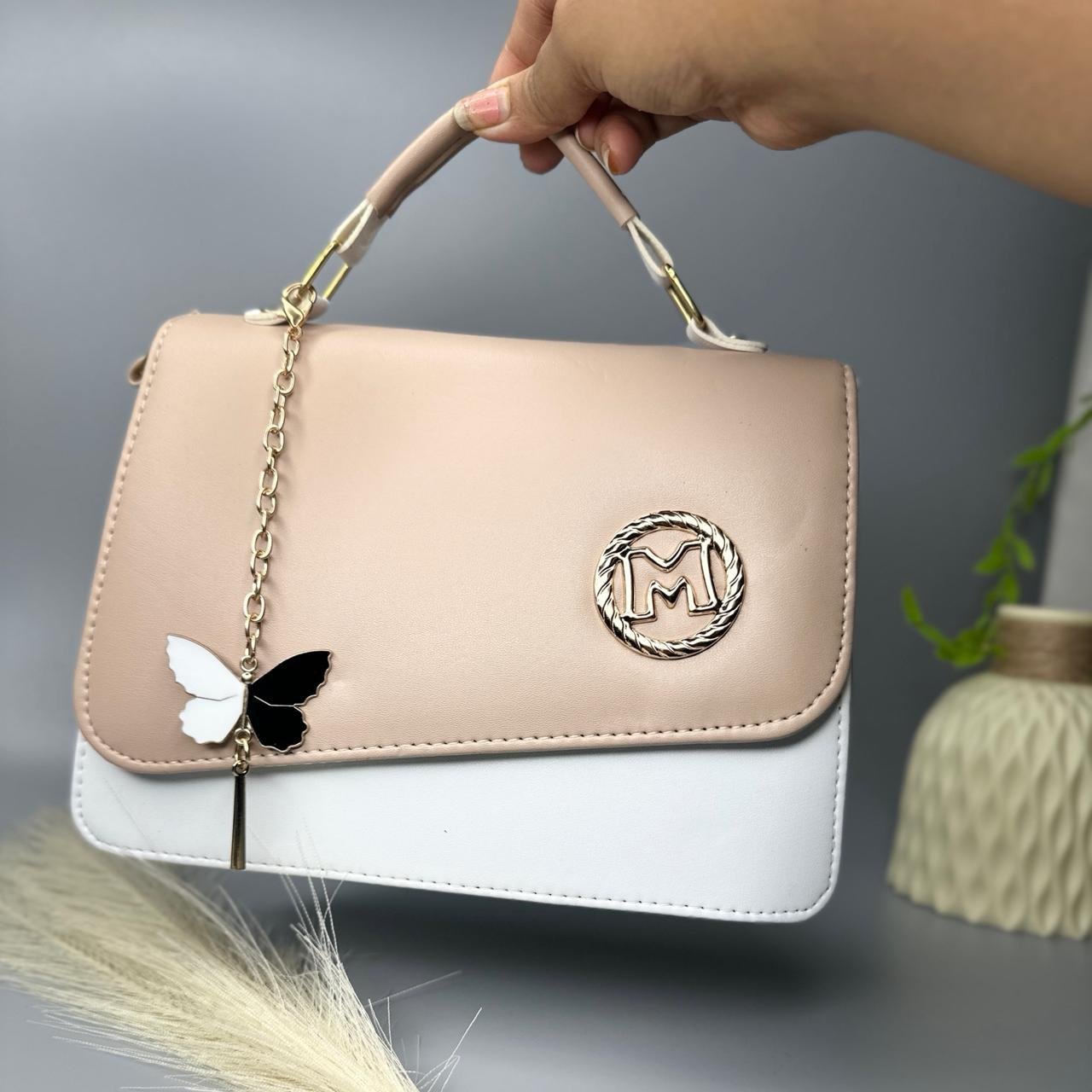 Blush Luxe Two-Tone Handbag - Image 4