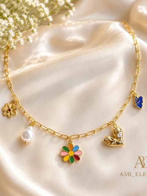 Rainbow charm necklace