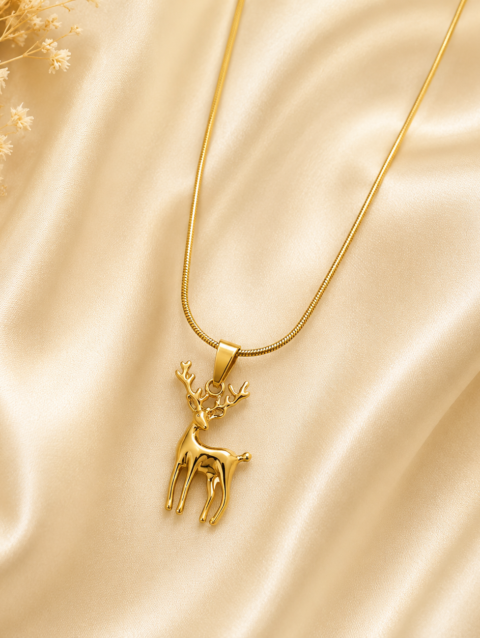 Anti-Tarnish Deer Pendant Chain