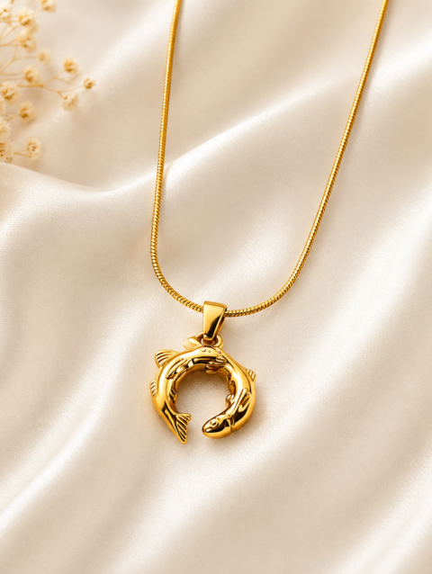 Anti-Tarnish Dolphin Pendant Chain A3DCHju001