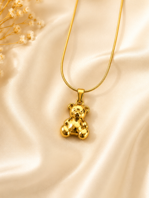 Anti-Tarnish Teddy Pendant Chain A3DCHjun003