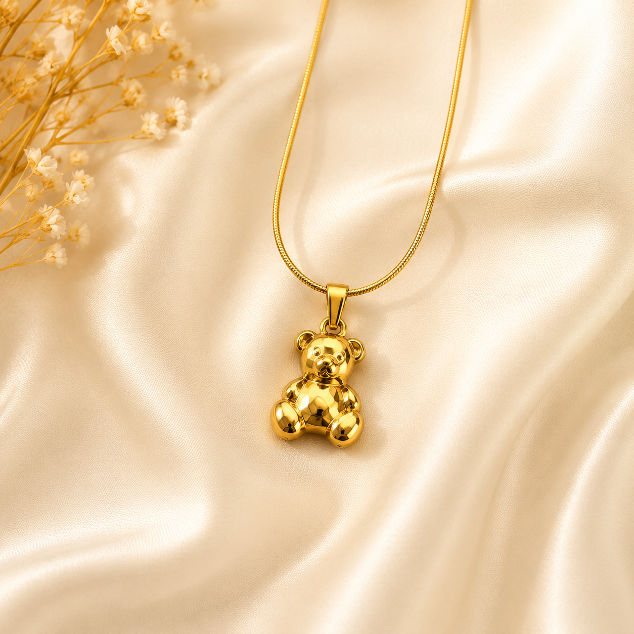 Anti-Tarnish Teddy Pendant Chain A3DCHjun003