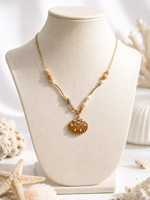 Beach inspired Seashell Antitarnish Necklace