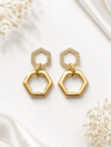 Pave Hexagon Earrings