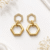 Pave Hexagon Earrings