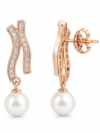 Rose gold pearl drop earring