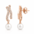 Rose gold pearl drop earring