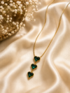 Three Hearts Anti-Tarnish chain Green