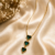 Three Hearts Anti-Tarnish chain Green