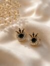Royal Noir Crown Studs