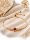 Ruby Floral Adjustable Bracelet