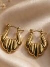 Golden Petal Sculpt Hoops